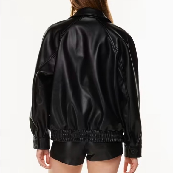ARITZIA Wilfred Vegan Leather Oversized Bomber Jacket - Picture 12 of 16